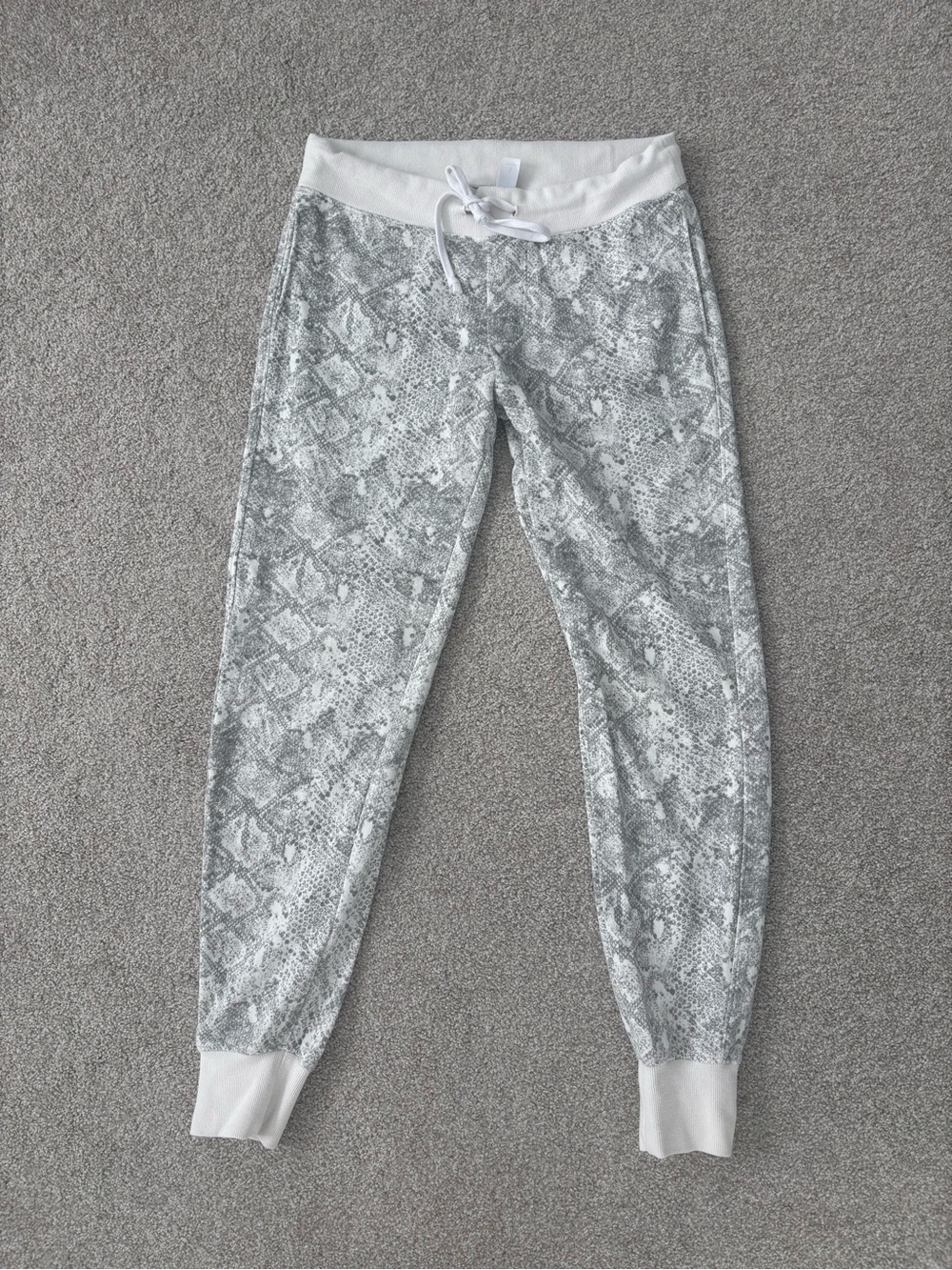 Alternative Gray & White Snake Print Joggers